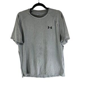 Under Armour Mens UA Tech Tee Shirt Grey Logo Size L